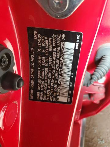 SHHFK7H40HU411379 - 2017 HONDA CIVIC SPORT RED photo 12