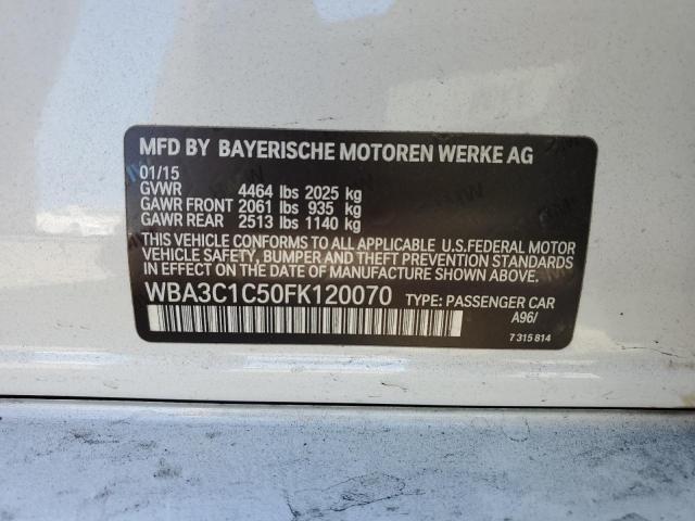 WBA3C1C50FK120070 - 2015 BMW 328 I SULEV WHITE photo 12