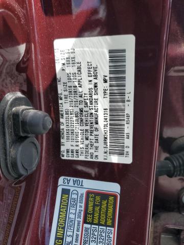 5J6RM3H37DL041316 - 2013 HONDA CR-V LX 勃艮第红 照片 12