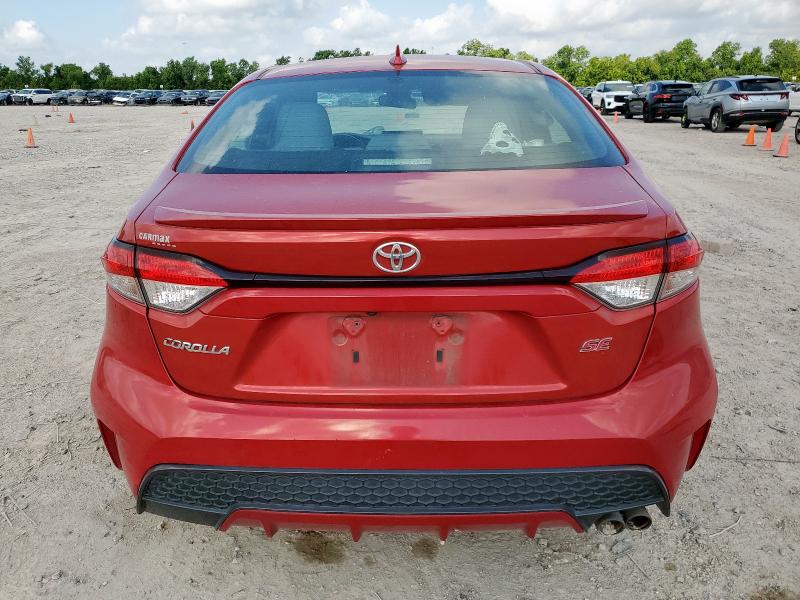 5YFS4RCE6LP044653 - 2020 TOYOTA COROLLA SE RED photo 6