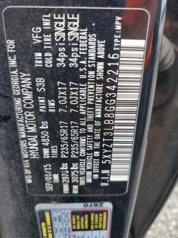 5XYZT3LB8GG342216 - 2016 HYUNDAI SANTA FE S BLACK photo 13