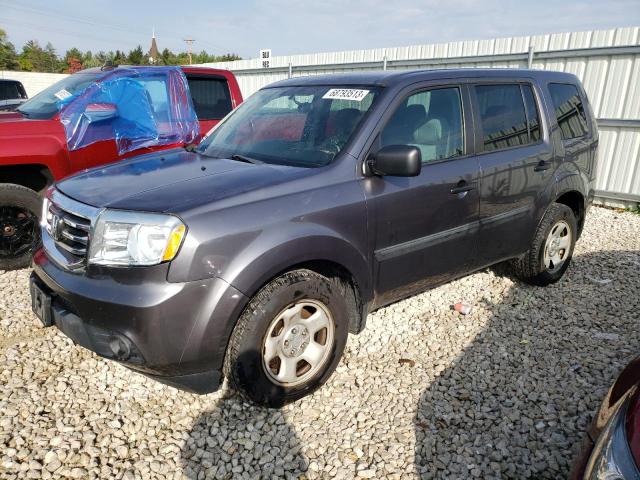 5FNYF3H24FB021677 - 2015 HONDA PILOT LX GRAY photo 1