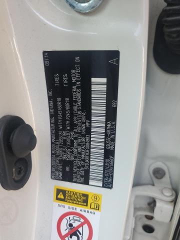 5TDJKRFH3FS084983 - 2015 TOYOTA HIGHLANDER XLE WHITE photo 12