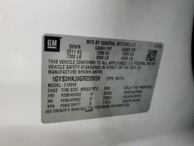 1GYS3HKJ9GR255699 - 2016 CADILLAC ESCALADE ESV LUXURY WHITE photo 13