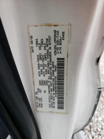 4TASN92N0YZ656709 - 2000 TOYOTA TACOMA XTRACAB PRERUNNER თეთრი ფოტო 12