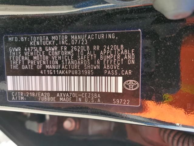 4T1G11AK4PU831985 - 2023 TOYOTA CAMRY SE NIGHT SHADE BLACK photo 12