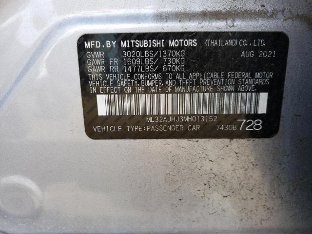 ML32AUHJ3MH013152 - 2021 MITSUBISHI MIRAGE ES SILVER photo 12