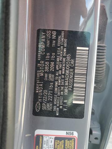 KMHLM4AGXMU065985 - 2021 HYUNDAI ELANTRA SEL GRAY photo 12