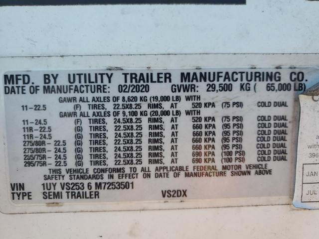 1UYVS2538M7253502 - 2021 UTILITY TL WHITE photo 10