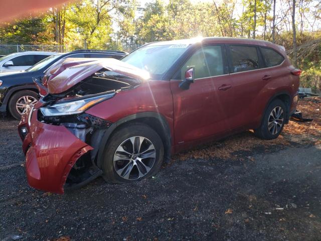 5TDGBRCH1NS559141 - 2022 TOYOTA HIGHLANDER HYBRID XLE RED photo 1