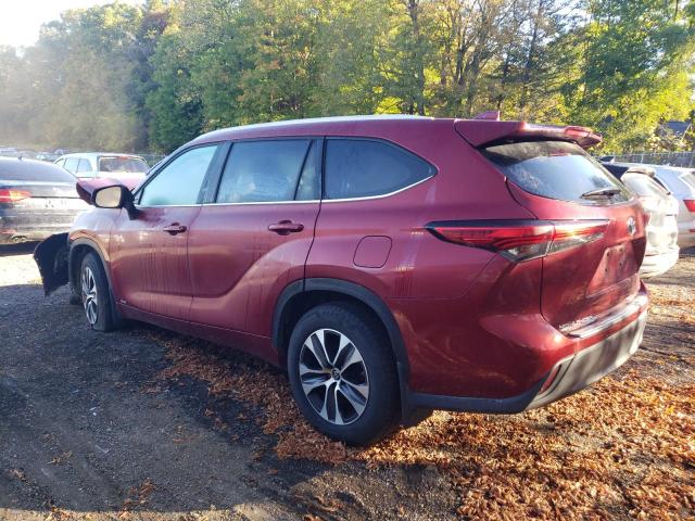 5TDGBRCH1NS559141 - 2022 TOYOTA HIGHLANDER HYBRID XLE RED photo 2