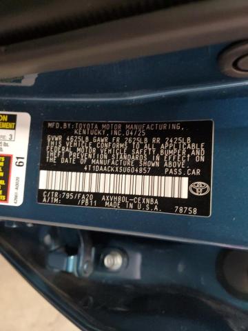 4T1DAACKXSU604857 - 2025 TOYOTA CAMRY XSE Mavi foto 12
