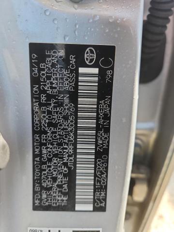 JTDL9RFU6K3005769 - 2019 TOYOTA PRIUS SILVER photo 13