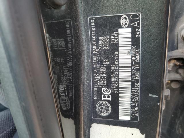 2T1KR32E36C582120 - 2006 TOYOTA COROLLA MA XR BLACK photo 12