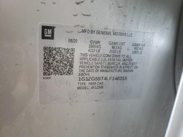 1G1ZG5ST4LF148315 - 2020 CHEVROLET MALIBU RS 银色 照片 13