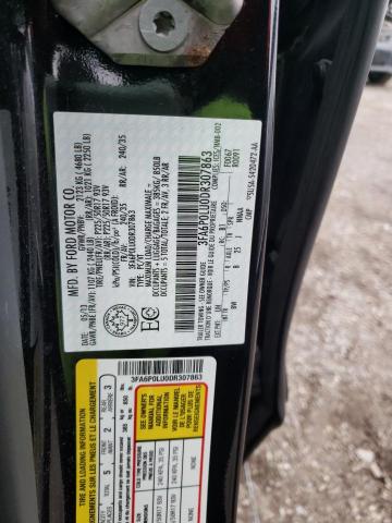 3FA6P0LU0DR307863 - 2013 FORD FUSION SE HYBRID BLACK photo 13