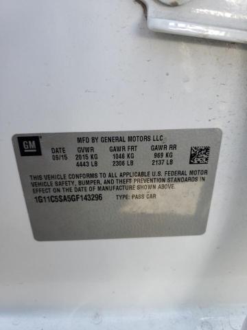 1G11C5SA5GF143296 - 2016 CHEVROLET MALIBU LIM LT 白色 照片 12