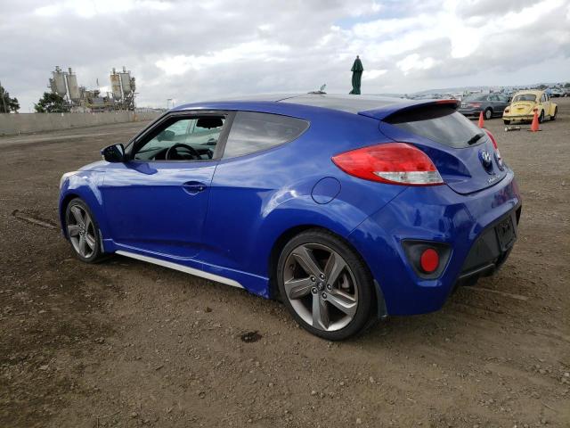 KMHTC6AE3EU207253 - 2014 HYUNDAI VELOSTER TURBO BLUE photo 2