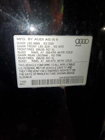 WA1DGAFE6FD032551 - 2015 AUDI Q7 PRESTIGE შავი ფოტო 13