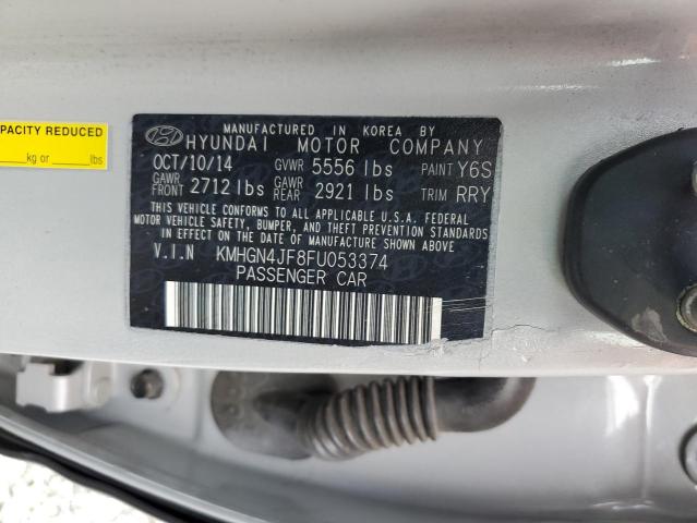 KMHGN4JF8FU053374 - 2015 HYUNDAI GENESIS 5.0L WHITE photo 12