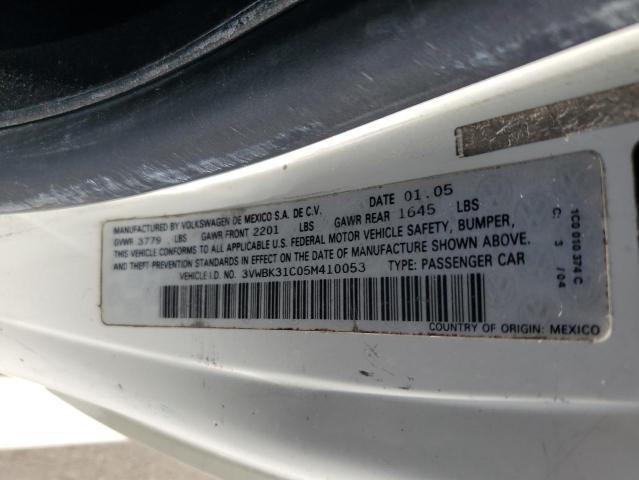 3VWBK31C05M410053 - 2005 VOLKSWAGEN NEW BEETLE GL 白色 照片 12