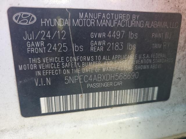 5NPEC4ABXDH568690 - 2013 HYUNDAI SONATA SE 白色 照片 12