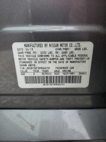 JN1BV7AP3FM344151 - 2015 INFINITI Q50 BASE GRAY photo 12