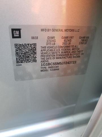 1G1BC5SM5J7243723 - 2018 CHEVROLET CRUZE LS GRAY photo 12