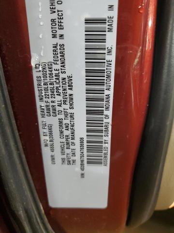 4S3BH675047636906 - 2004 SUBARU LEGACY OUTBACK AWP 栗色 照片 12