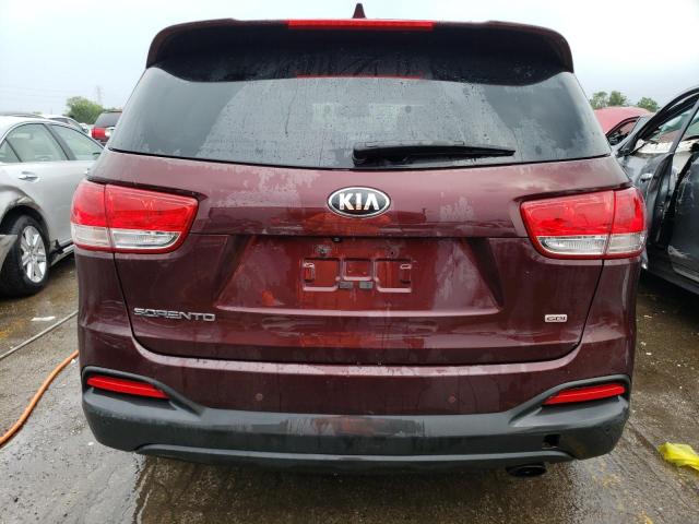 5XYPG4A32GG126066 - 2016 KIA SORENTO LX BURGUNDY photo 6