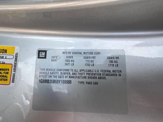 1G8MB35B68Y100988 - 2008 SATURN SKY SILVER photo 10