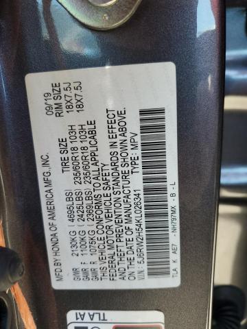 5J6RW2H54KL026341 - 2019 HONDA CR-V EX Grau Foto 13