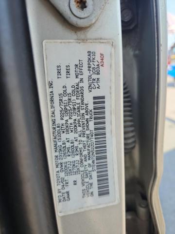 5TEHN72N52Z077407 - 2002 TOYOTA TACOMA DOUBLE CAB 银色 照片 12