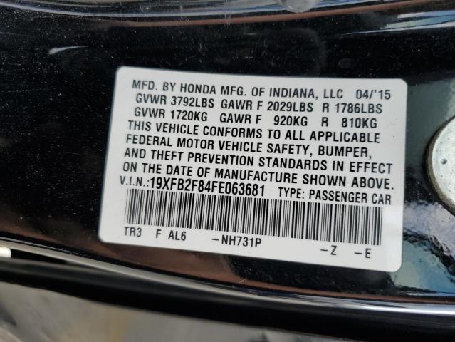 19XFB2F84FE063681 - 2015 HONDA CIVIC EX BLACK photo 12