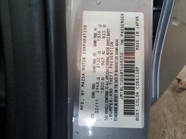 JM1BL1UG6B1469250 - 2011 MAZDA 3 I SILVER photo 13