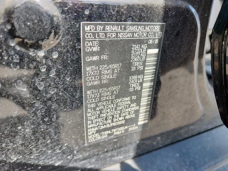 KNMAT2MV8JP603932 - 2018 NISSAN ROGUE S Қара фото 13