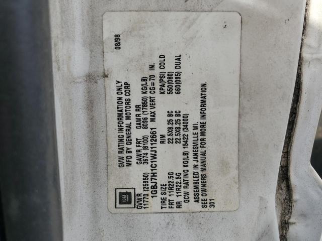 1GBJ7H1C1WJ112661 - 1998 CHEVROLET C-SERIES C7H042 白色 照片 12