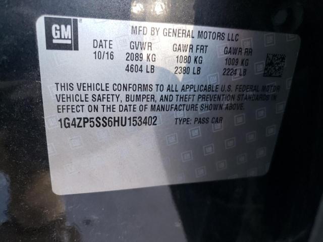 1G4ZP5SS6HU153402 - 2017 BUICK LACROSSE ESSENCE შავი ფოტო 12