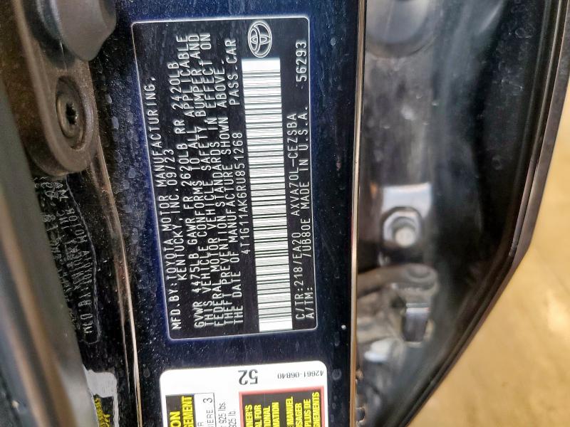 4T1G11AK6RU851268 - 2024 TOYOTA CAMRY SE NIGHT SHADE BLACK photo 12