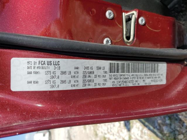 1C4PJMDN8KD162723 - 2019 JEEP CHEROKEE LIMITED მუქწითელი ფოტო 13