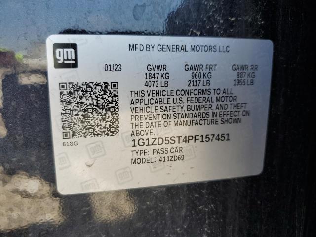 1G1ZD5ST4PF157451 - 2023 CHEVROLET MALIBU LT BLACK photo 12