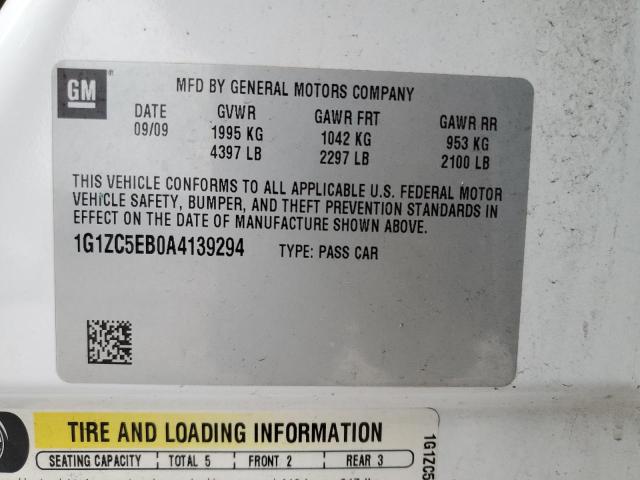 1G1ZC5EB0A4139294 - 2010 CHEVROLET MALIBU 1LT WHITE photo 13