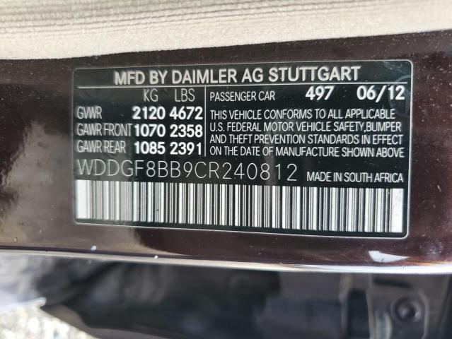 WDDGF8BB9CR240812 - 2012 MERCEDES-BENZ C 300 4MATIC BURGUNDY photo 12