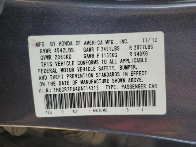 1HGCR3F84DA014213 - 2013 HONDA ACCORD EXL GRAY photo 12