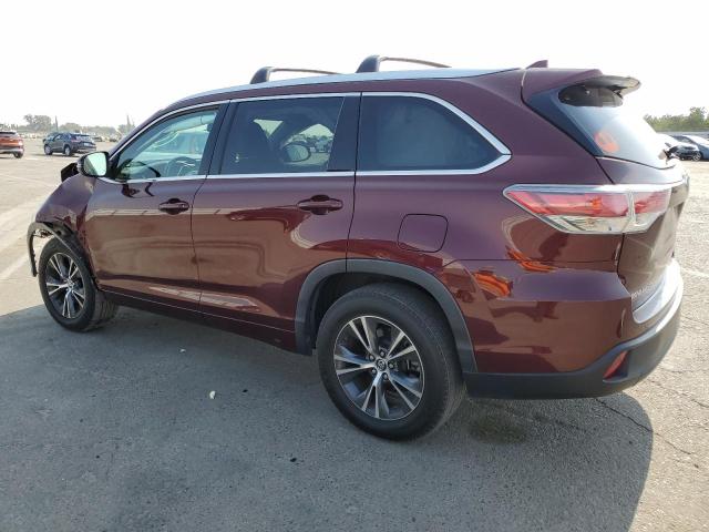 5TDKKRFH3GS187018 - 2016 TOYOTA HIGHLANDER XLE Bordo foto 2