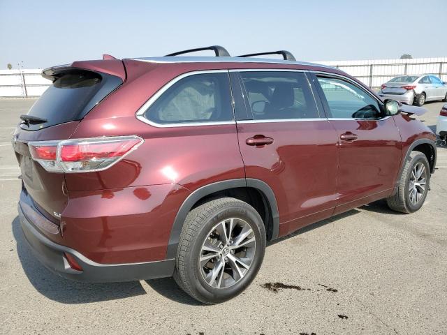 5TDKKRFH3GS187018 - 2016 TOYOTA HIGHLANDER XLE Bordo foto 3