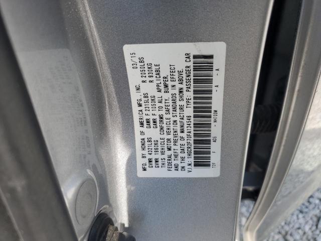 1HGCR2F70FA134546 - 2015 HONDA ACCORD EX SILVER photo 12