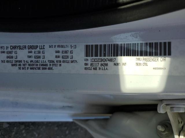 1C3CDZCBXDN740817 - 2013 DODGE AVENGER SXT WHITE photo 12