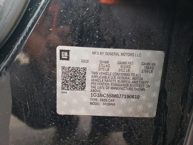 1G1BC5SM0J7190610 - 2018 CHEVROLET CRUZE LS 黑色 照片 12