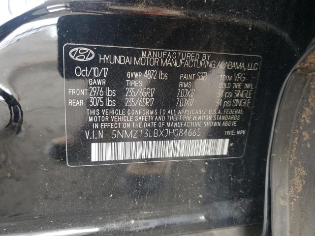 5NMZT3LBXJH084665 - 2018 HYUNDAI SANTA FE S BLACK photo 12